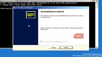 ReactOS driver install failure