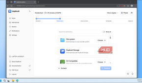 Duplicati choose destination type