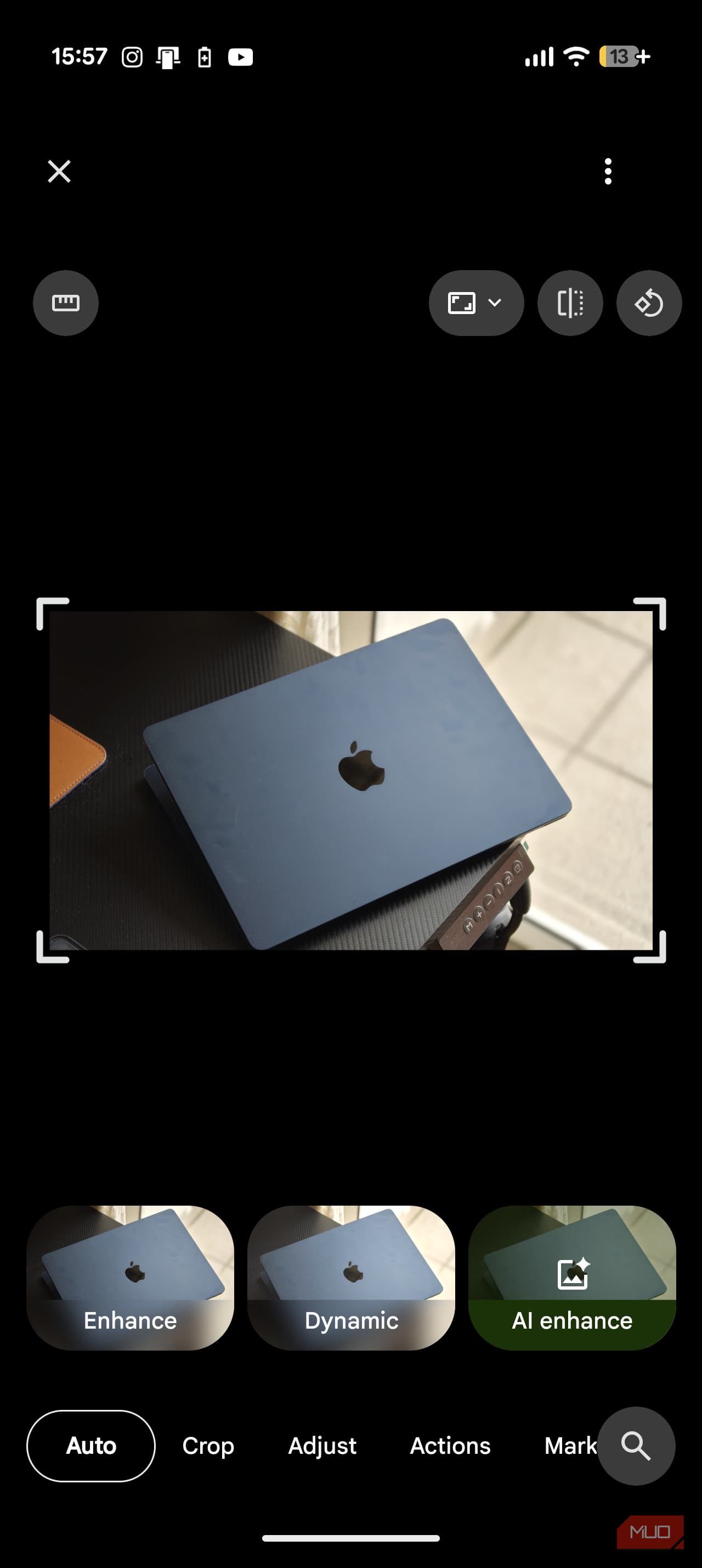 Editing features on Google Photos