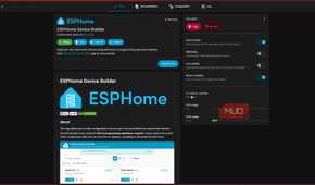 ESPHome device builder description screen.