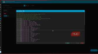 ESPHome logs display.