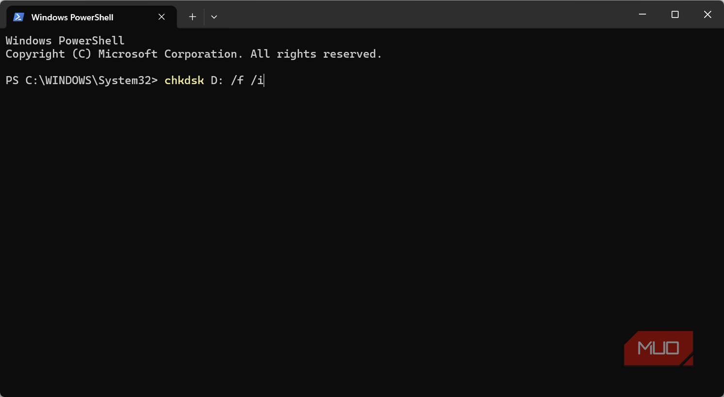 Fast ntfs scan with chkdsk