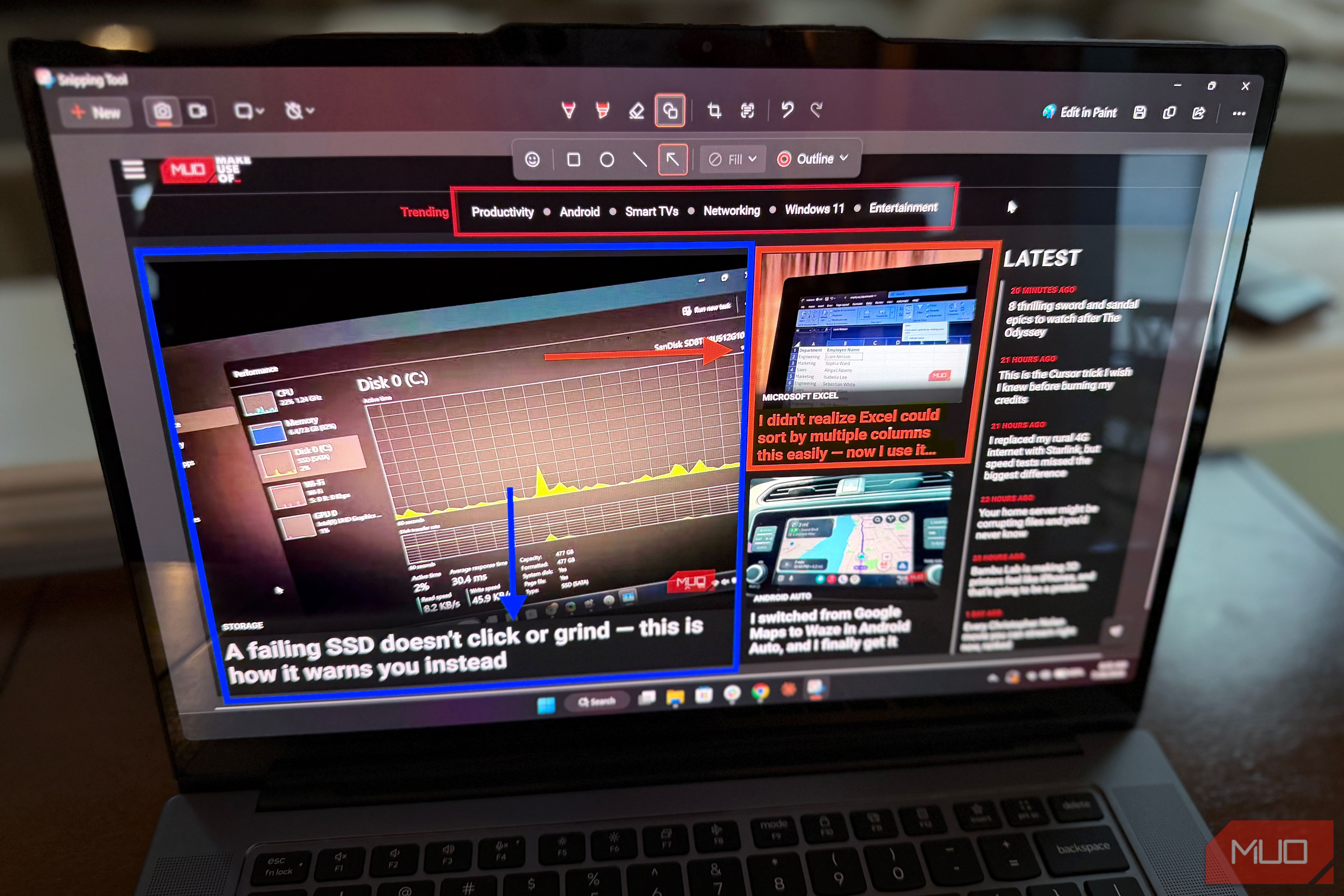 marking up snipping tool in windows