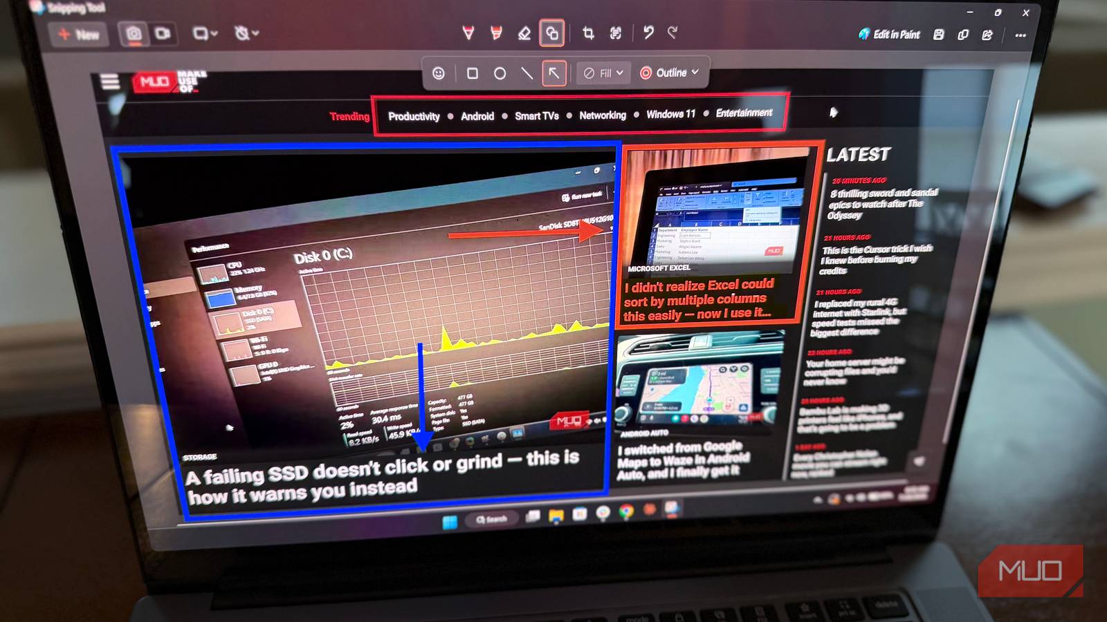 marking up snipping tool in windows
