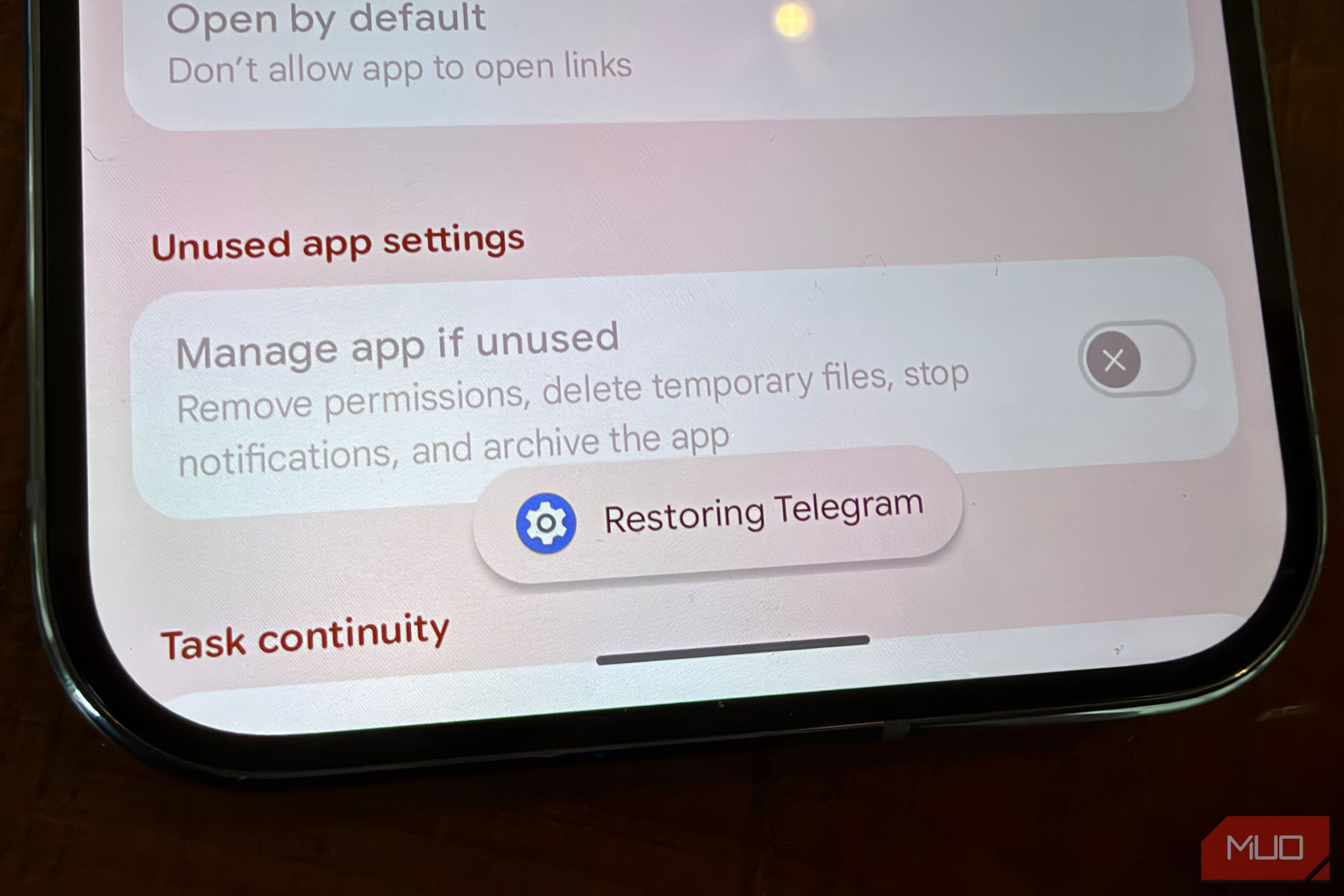 restore app on android