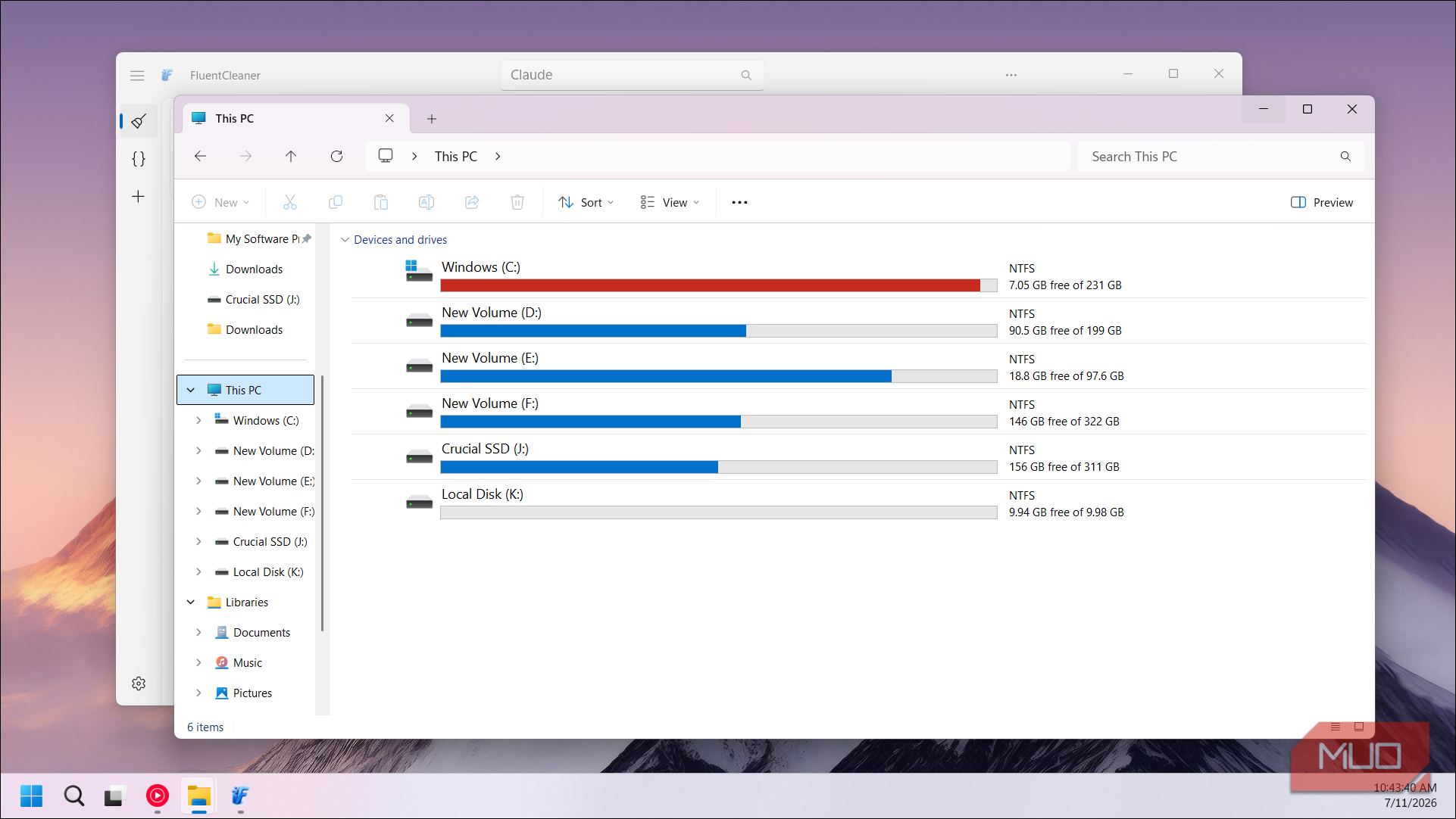 File Explorer This PC drives