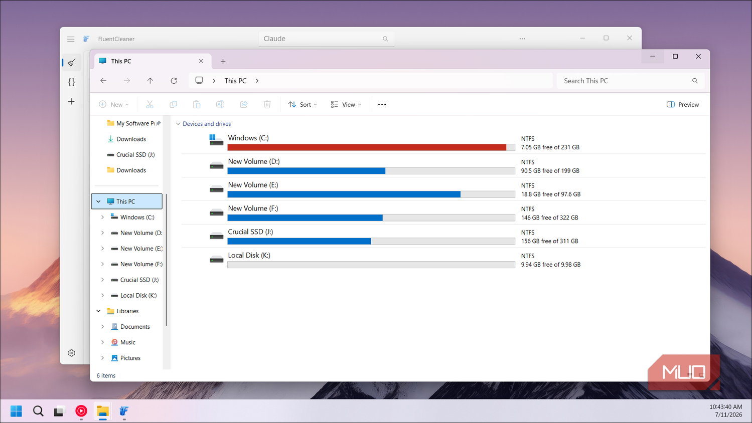 File Explorer This PC drives