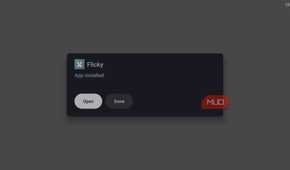 Flicky app install prompt on Android TV
