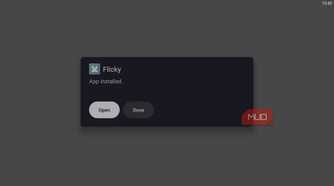 Flicky app install prompt on Android TV