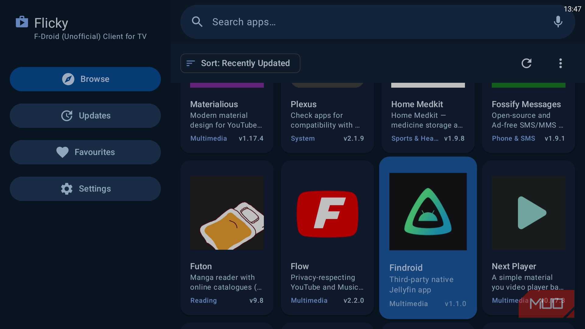 Flicky app store on Android TV