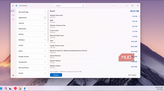 FluentCleaner category sidebar expanded