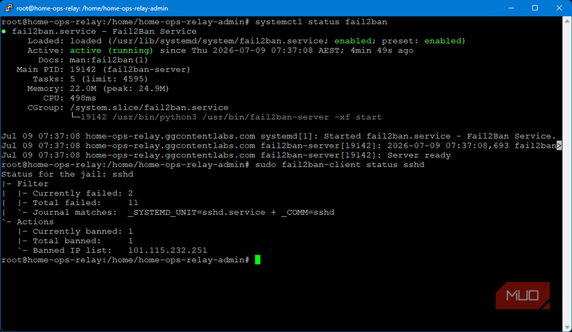 Fail2ban local jail custom configuration and logged jailed IP addresses from incorrect authentication attempts
