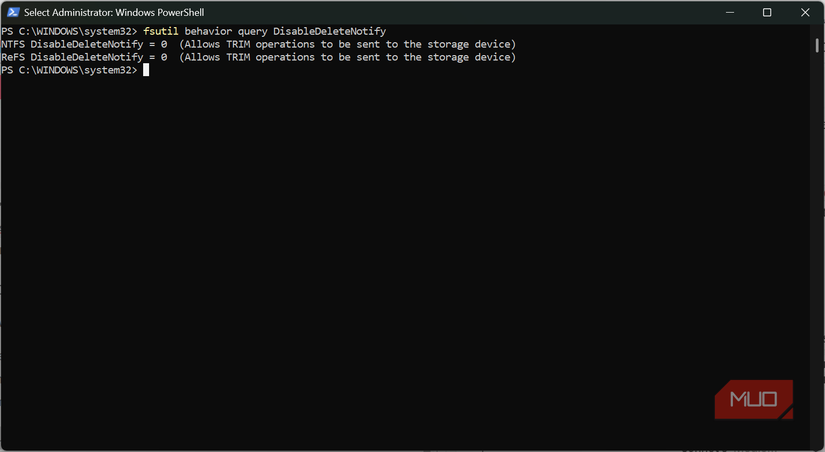 fsutil command on PowerShell