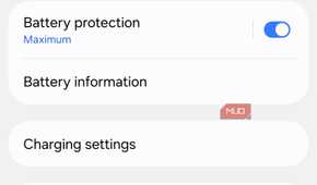 Galaxy Battery settings with background usage limits