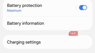 Galaxy Battery settings with background usage limits