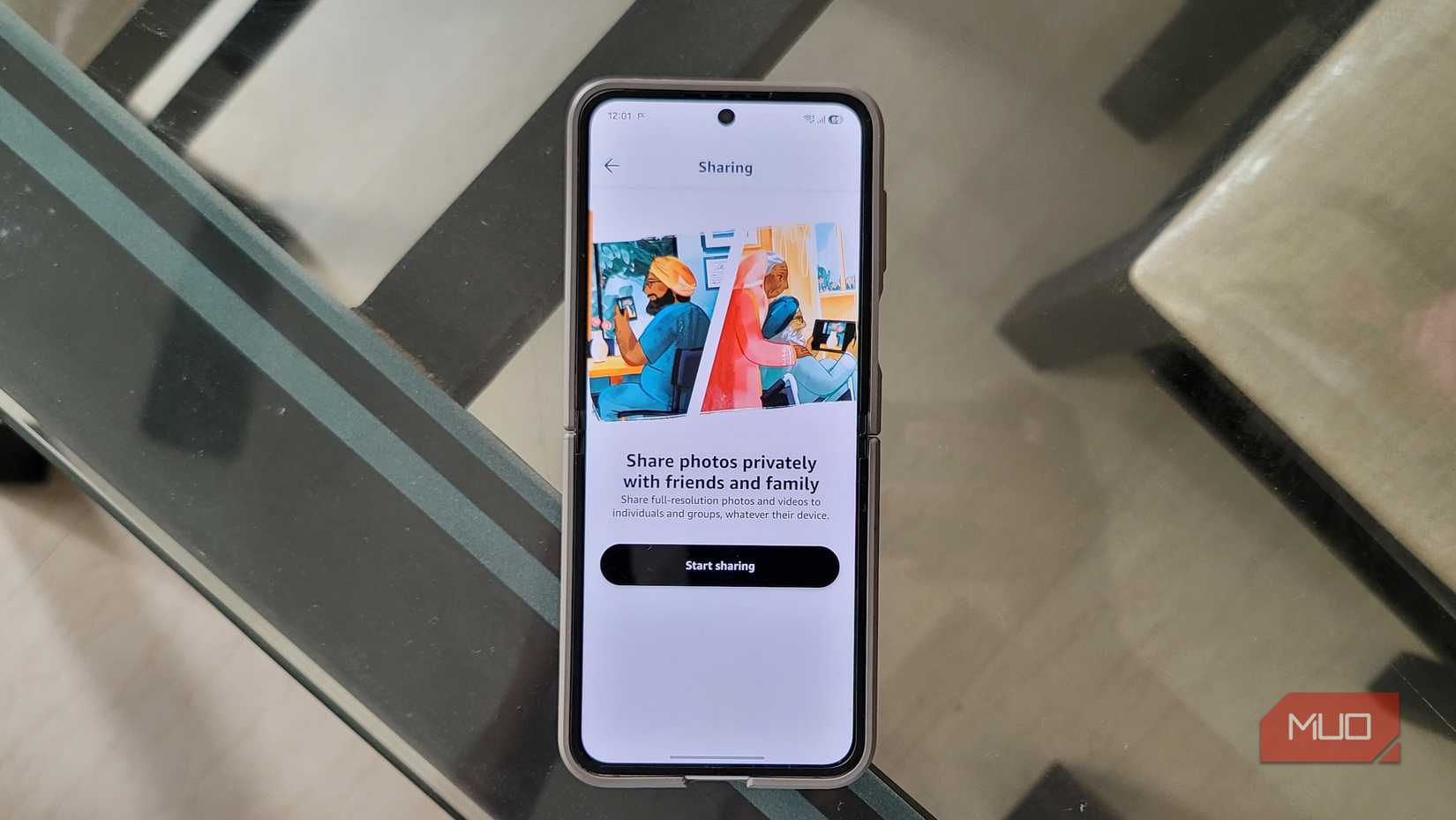 Galaxy Z Flip 6 Amazon Photos sharing screen start sharing