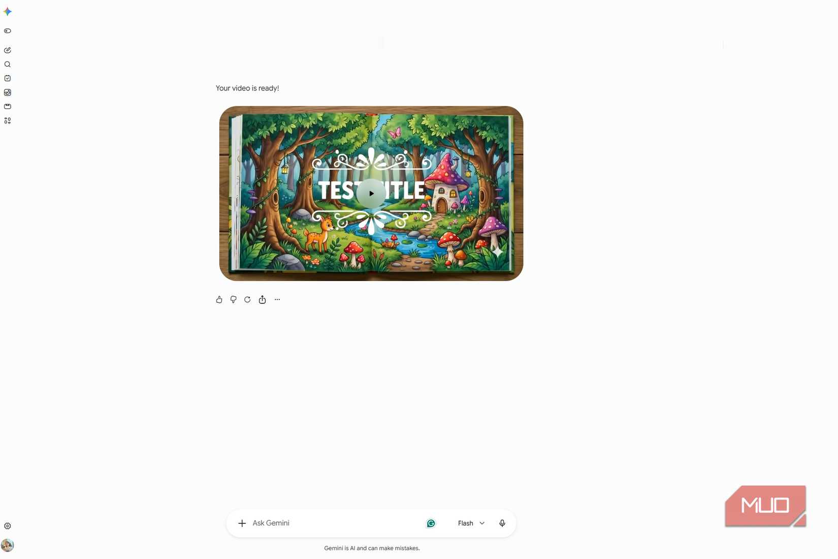 Gemini Omni showing "Test Title"