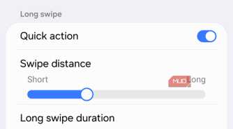 Gesture sensitivity settings in One Hand Operation+