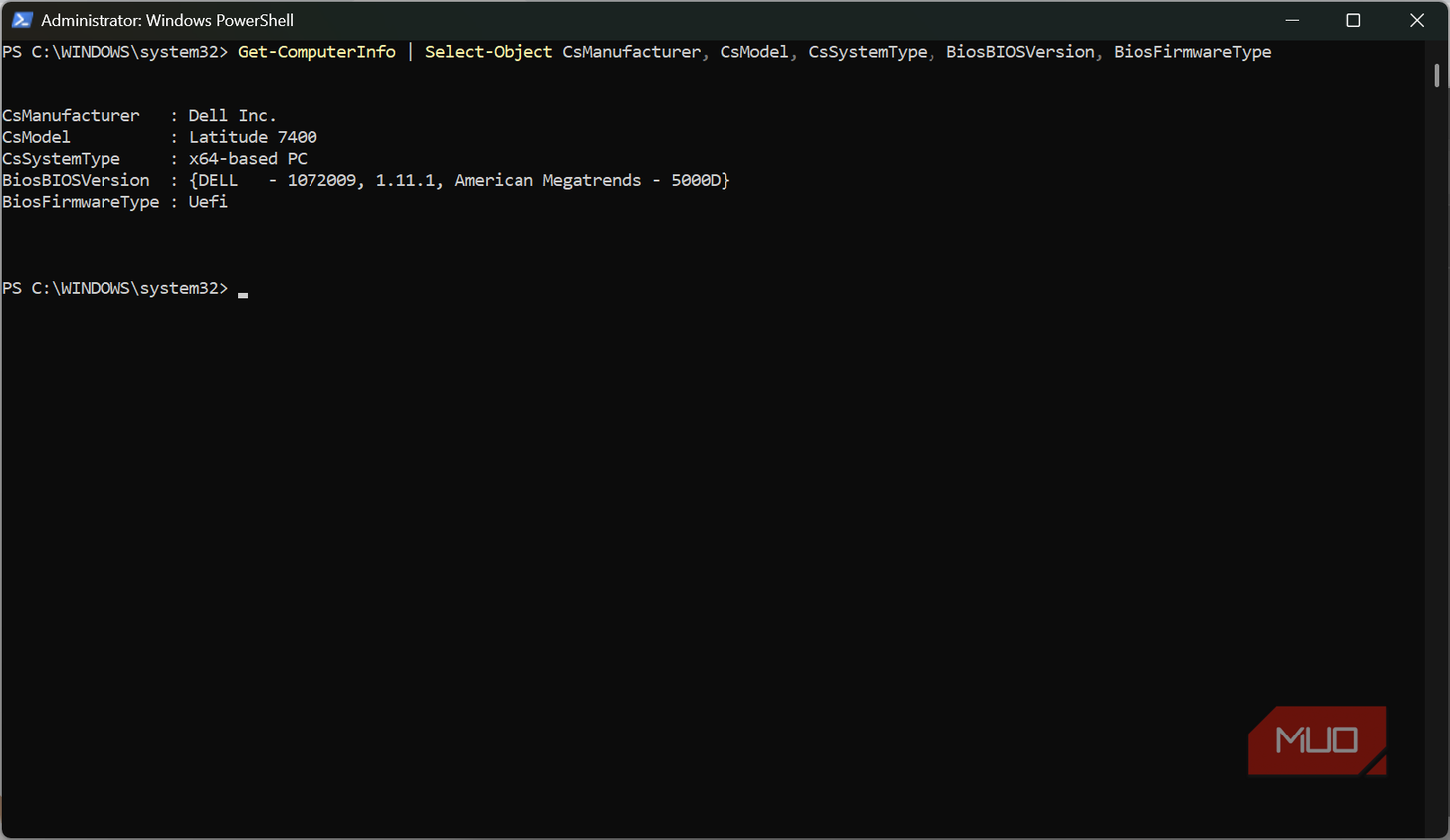 Get Info command with CS firmware
