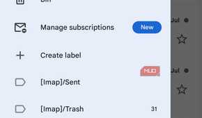 Gmail app menu on Android phone