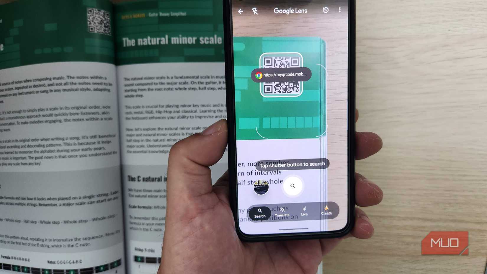 The QR code reader in Google Lens.