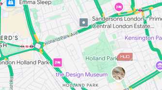 Google Maps home screen showing the Notting Hill area with navigation and search options