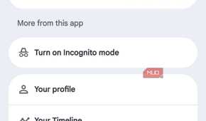 Google Maps account menu showing profile options including Offline maps and Timeline