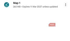 Google Maps Offline maps page showing recommended and downloaded maps