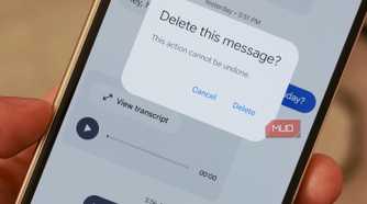 The delete button prompt in Google Messages.