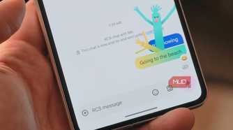 Expressive animations on the Razr Fold in the Google Messages app.