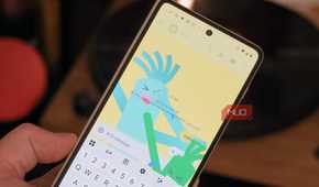 Expressive animations on a Motorola Razr Fold in the Google Messages app.