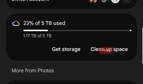 The Google Photos account page.