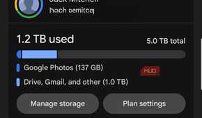 Google Photos backup settings