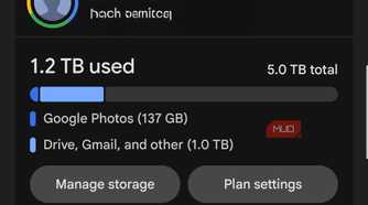 Google Photos backup settings