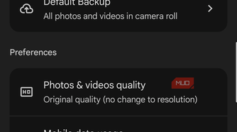 Google Photos mobile data usage options