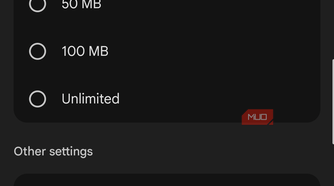 Google Photos with data backups off.