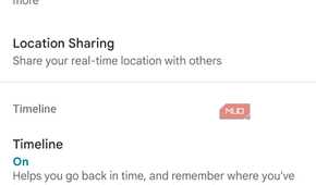 Screenshot of Google's Timeline settings.
