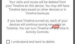 Screenshot of Google's Timeline settings.