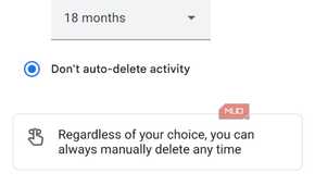 Screenshot of Google's Timeline settings.