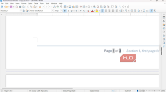 Grey lines boxing in LibreOffice Writer.