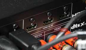 A close-up of unused HDMI 4K inputs.