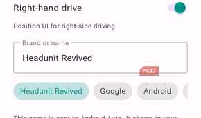 Headunit Revived Android Auto Right Hand Drive Setup Configuration Screen