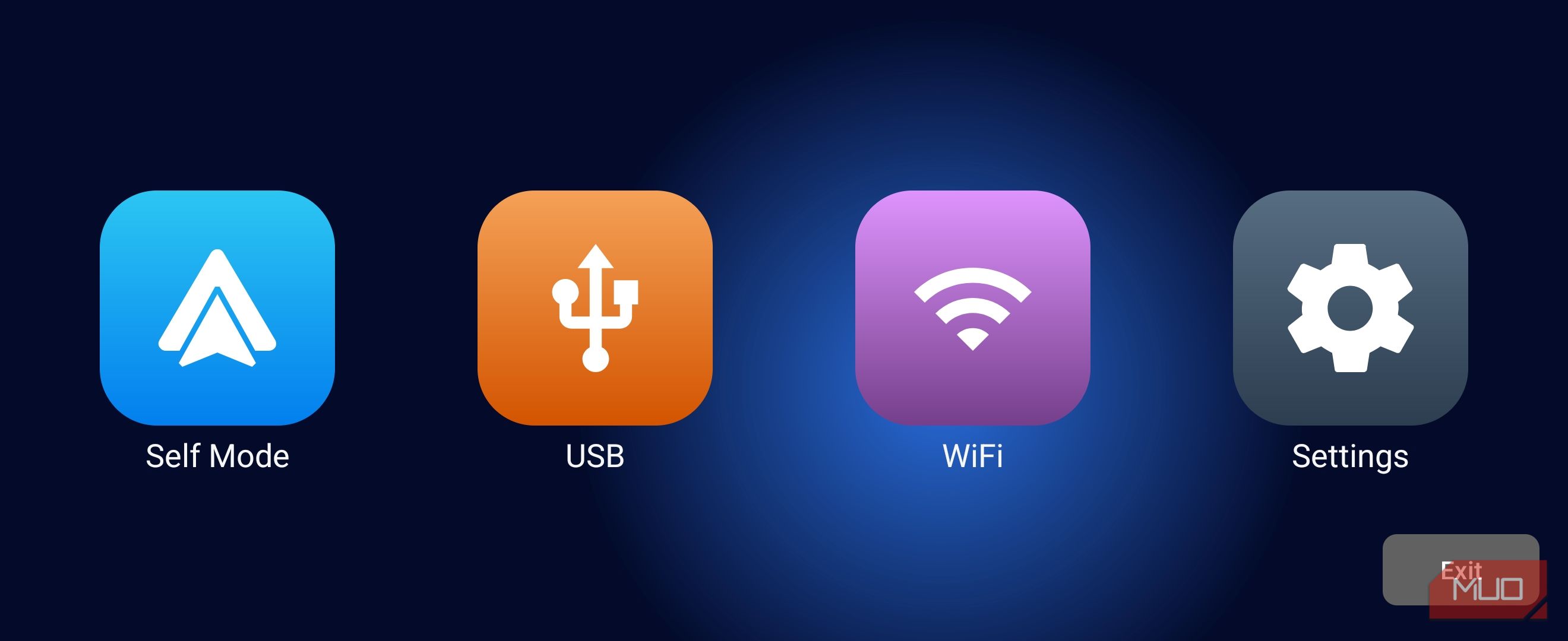 Headunit Revived Main Menu With Self Mode Usb Wifi Settings Options