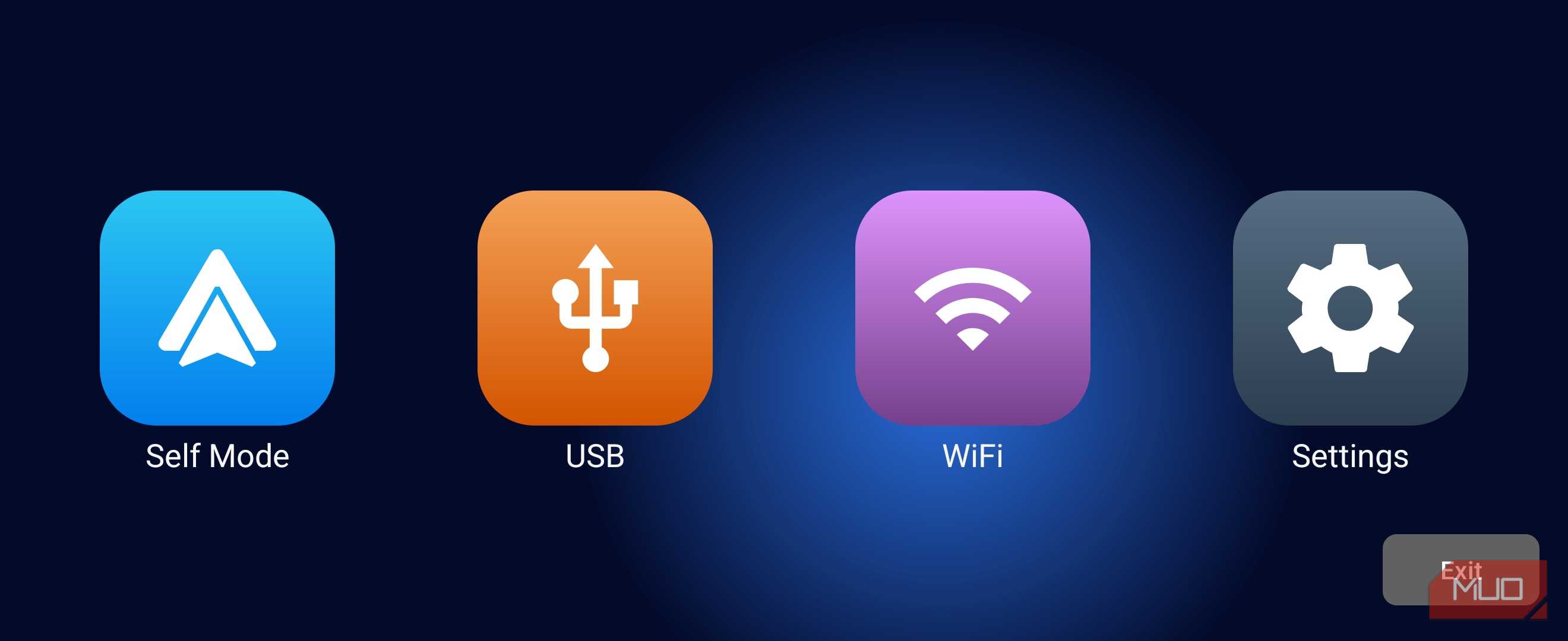 Headunit Revived Main Menu With Self Mode Usb Wifi Settings Options