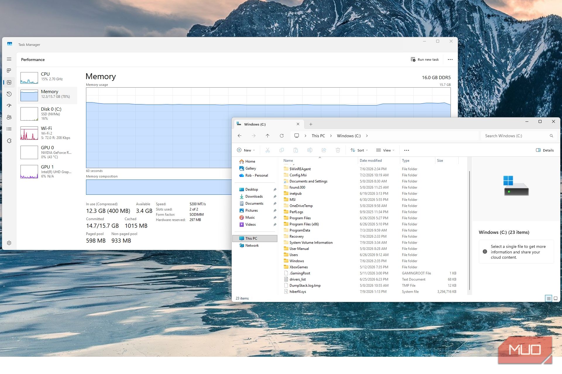 File explorer showing hibernate file