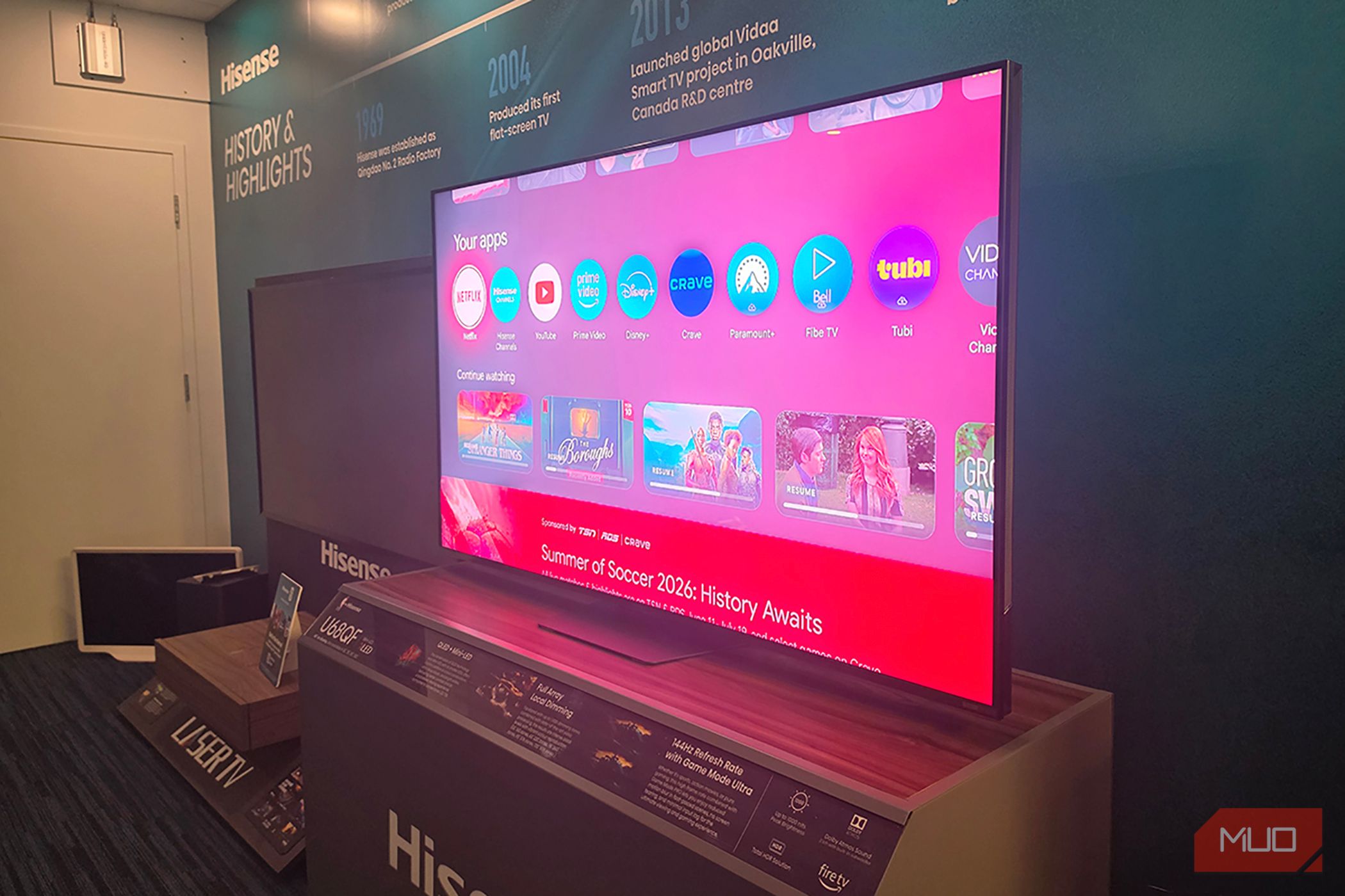 A side view of a Hisense miniLED TV