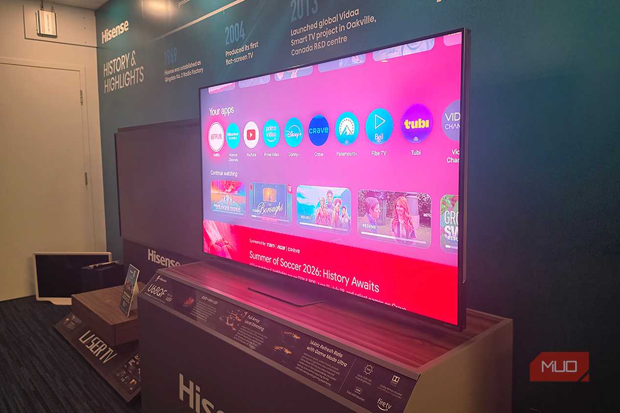A side view of a Hisense miniLED TV