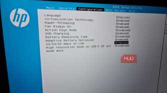 Enabling Wake on LAN in HP laptop BIOS