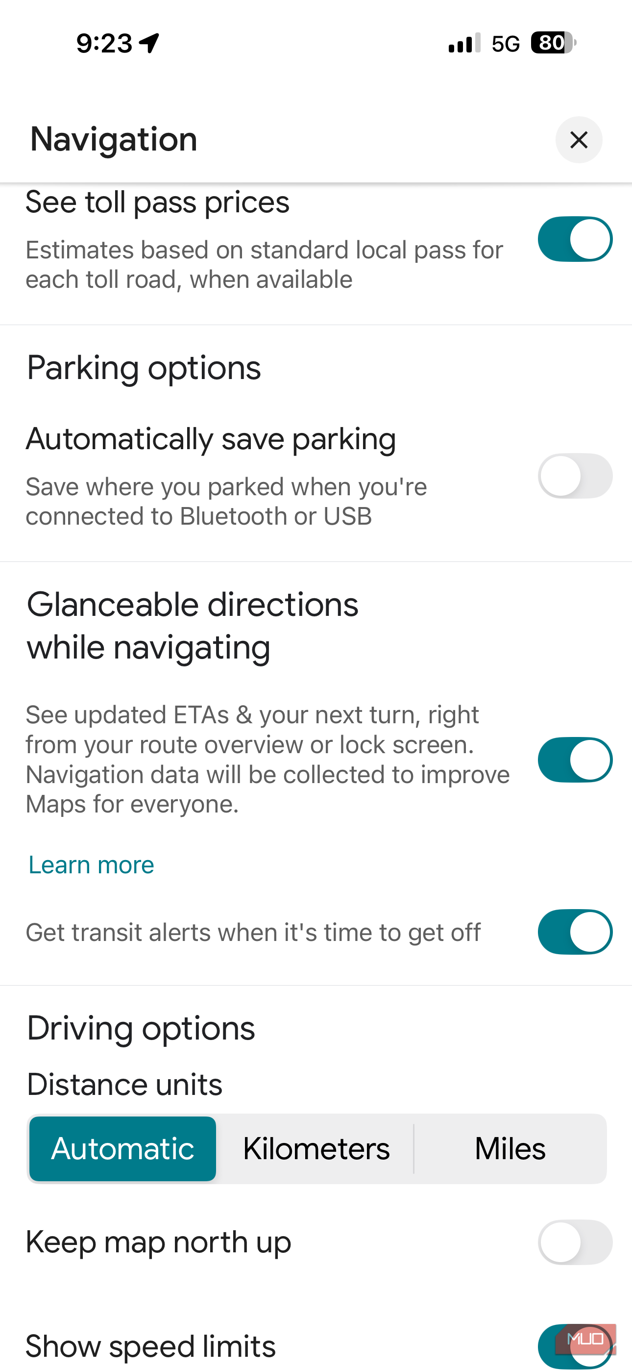 Auto save parking off