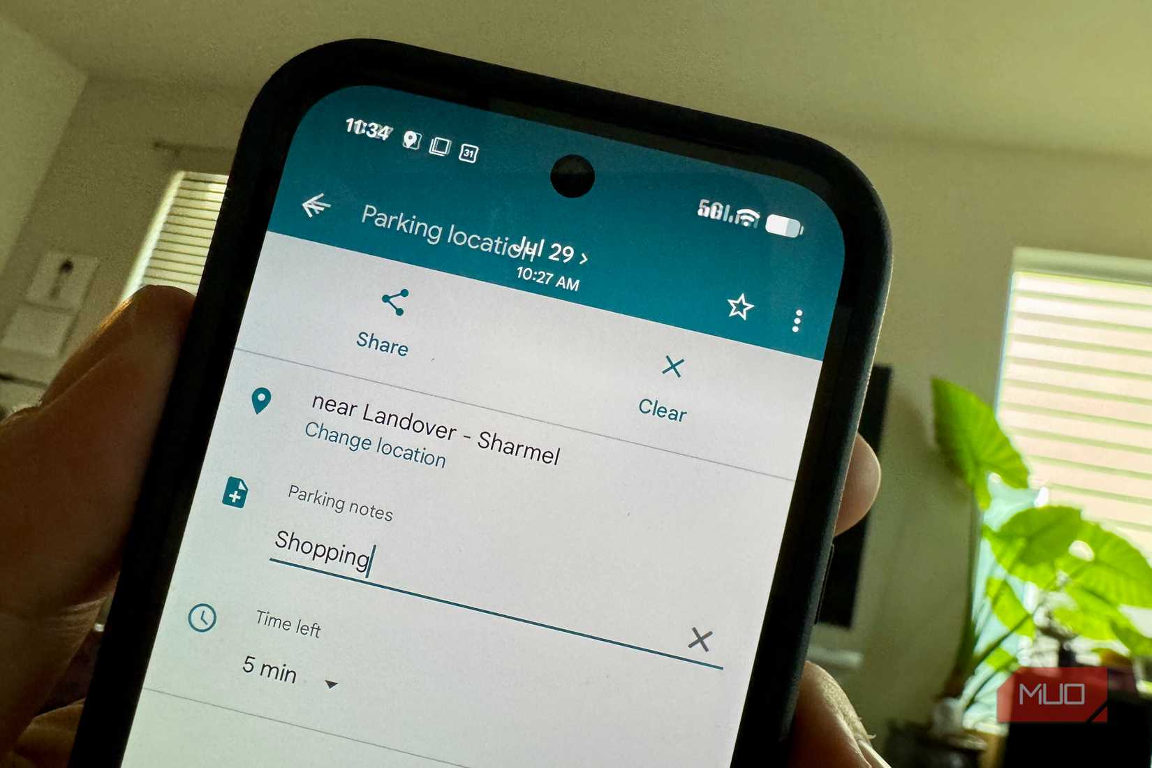 Notes and Timer fields in Parking location card